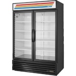True GDM-49-HC~TSL01 - Merchandiser, two-section, (2) glass hinged doors, powder coated exterior